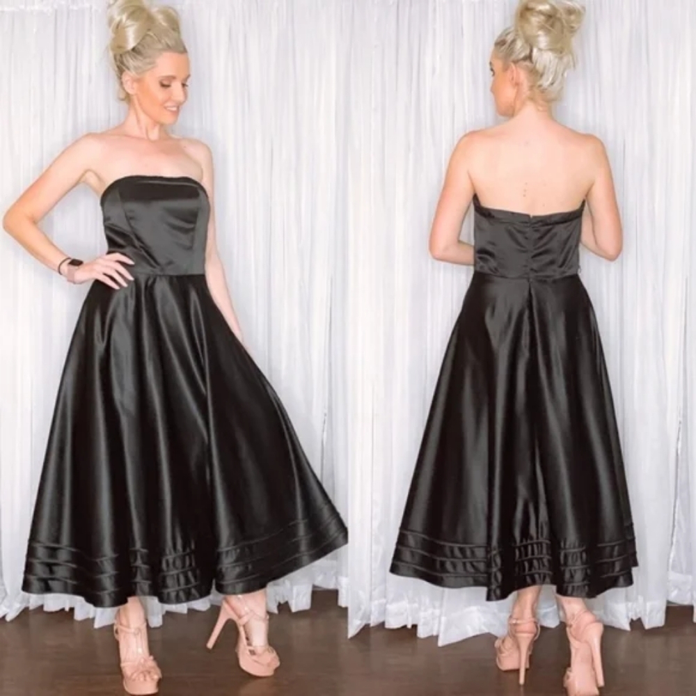 Black Strapless Cocktail Dress Bill Levkoff
